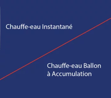 Comparatif visuel entre un chauffe-eau instantané KOSPEL et un ballon à accumulation TESY pour choisir son système en Tunisie