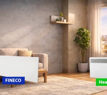 Top 3 des radiateurs électriques économiques TESY (FINECO, HeatEco, LIVECO) installés dans un salon moderne en Tunisie