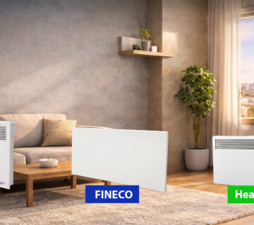 Top 3 des radiateurs électriques économiques TESY (FINECO, HeatEco, LIVECO) installés dans un salon moderne en Tunisie